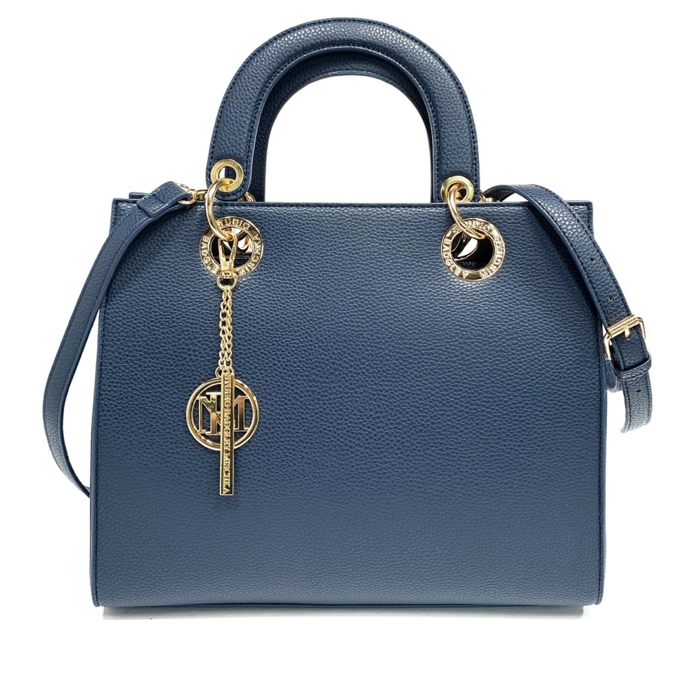 NWT Navy Blue Badgley Mischka With Big Eyelet Handbag Tote